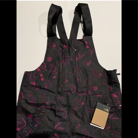 The North Face Freedom Women's Ski Snow Bibs Pants In Black/pink Sz L NWT - Picture 9 of 12